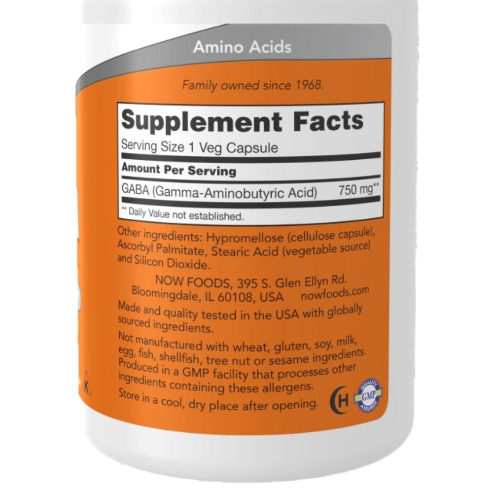 GABA 750mg 100vcap / 100serv