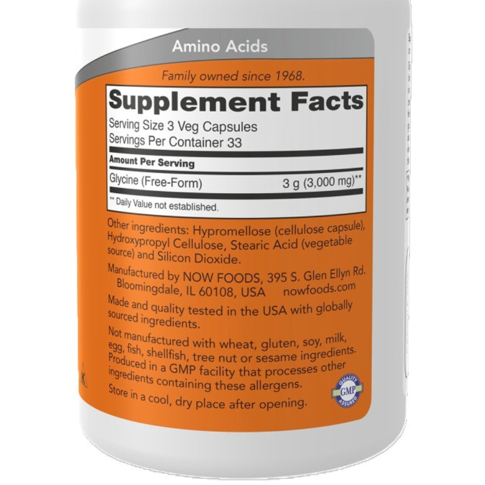 Glicina 1000 mg - 100 Vcaps / 33 Serv