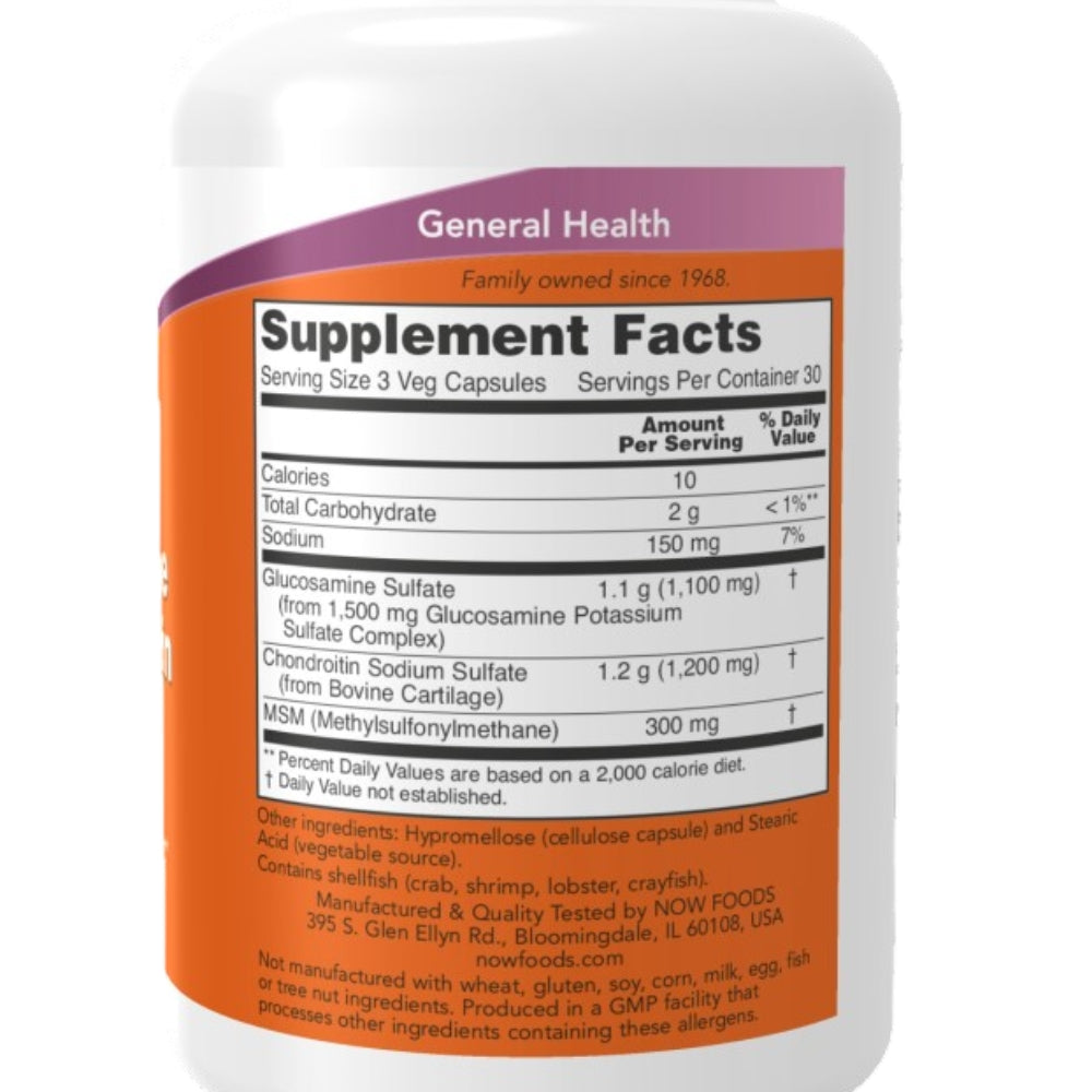 Glucosamina-Condroitina-MSM / 90Vcaps / 30Serv