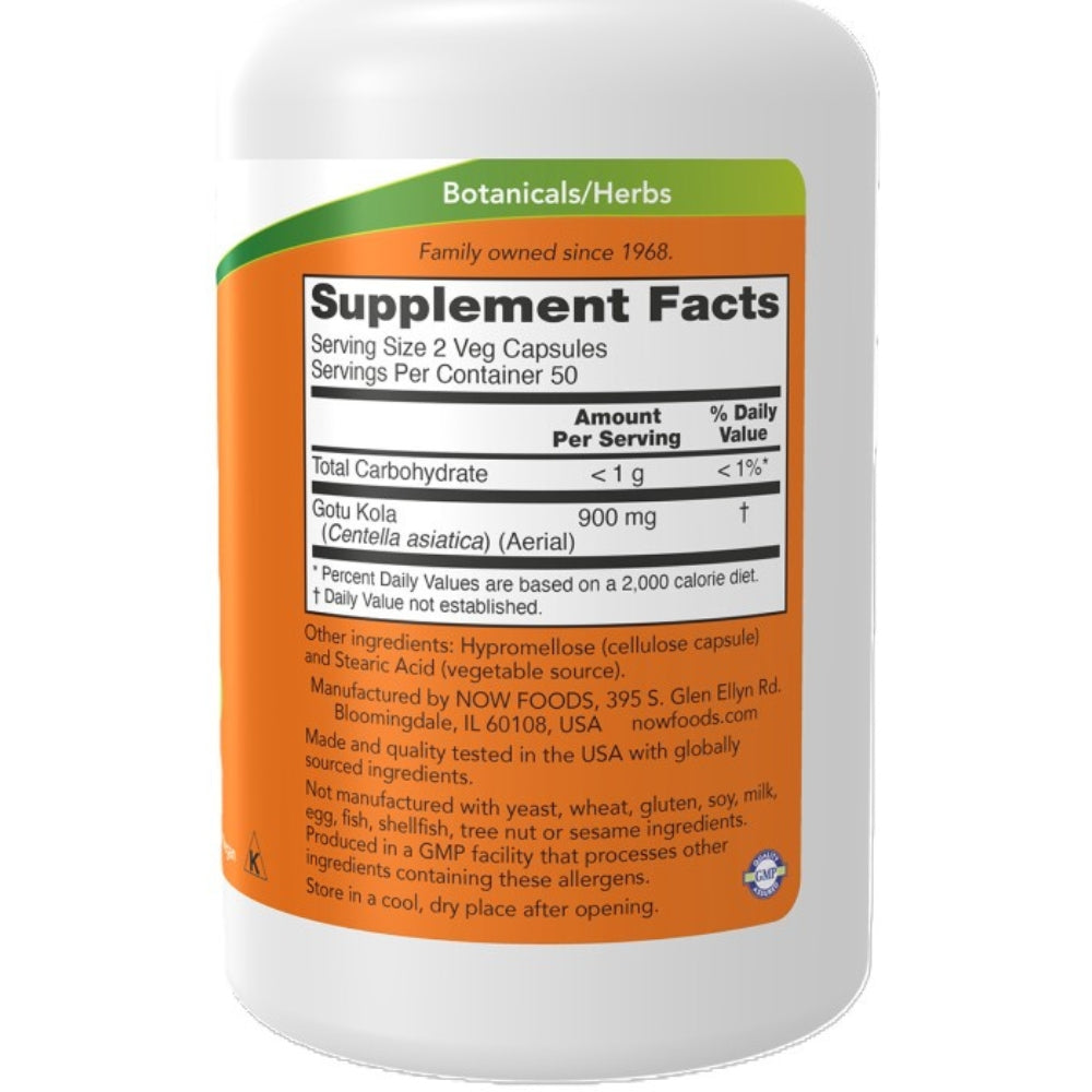 Gotu Kola (Centella asiática) 900Mg - 100 Vcaps / 50 Serv