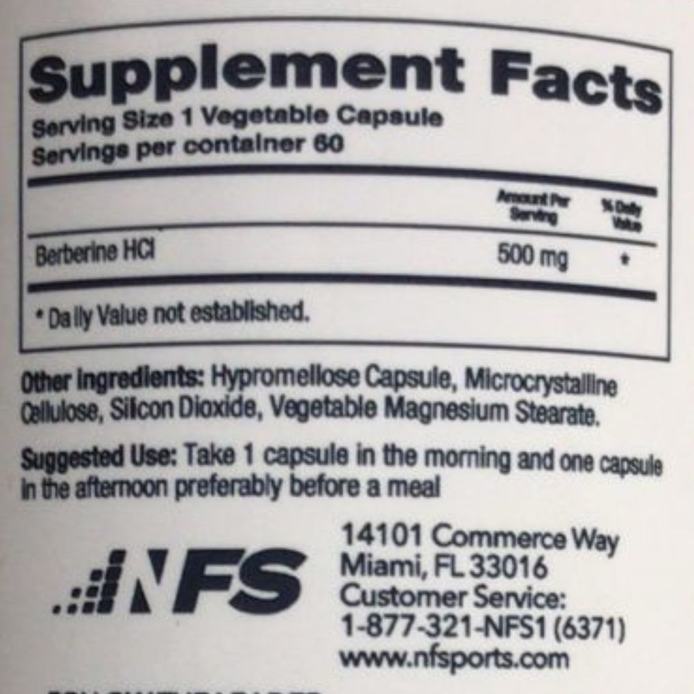 Berberina 500mg / 60 cap / 60 serv