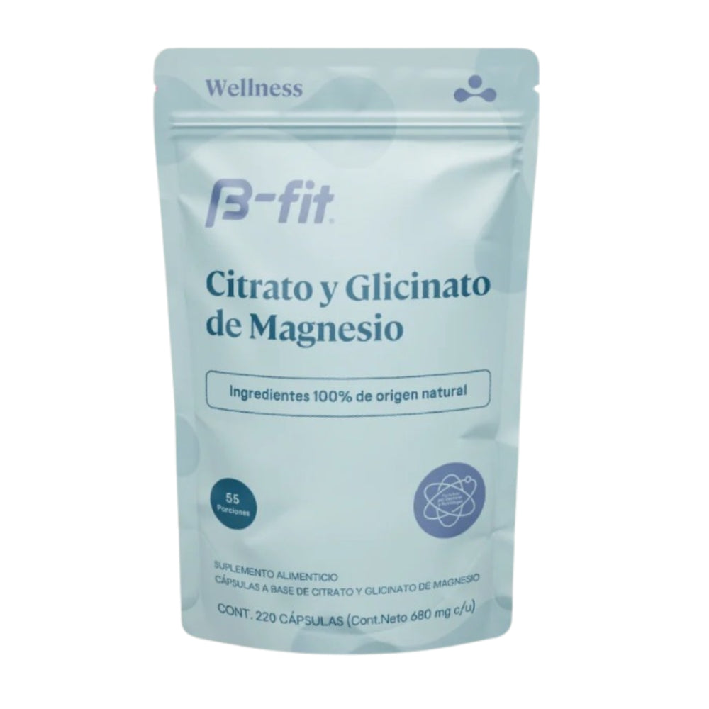 Citrato y Glicinato de Magnesio / 220 Caps - 55 Serv