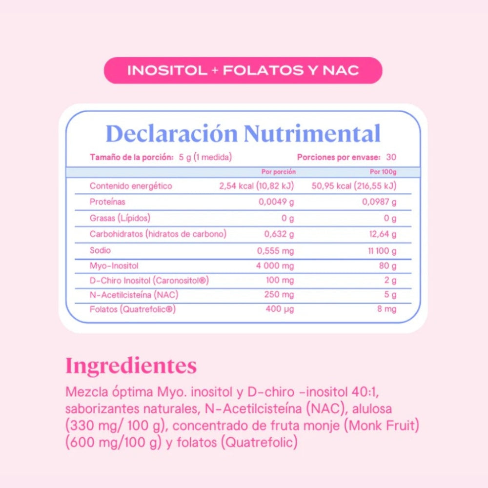 Inositol 40:1 +Folato Quatrefolic® + NAC - 150gr / 30 Serv