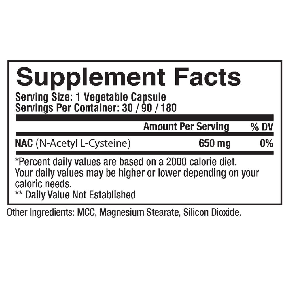 NAC (N-Acetil L-Cisteína) 650mg