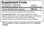 Tribulus Terrestris 100Caps/ 50Serv