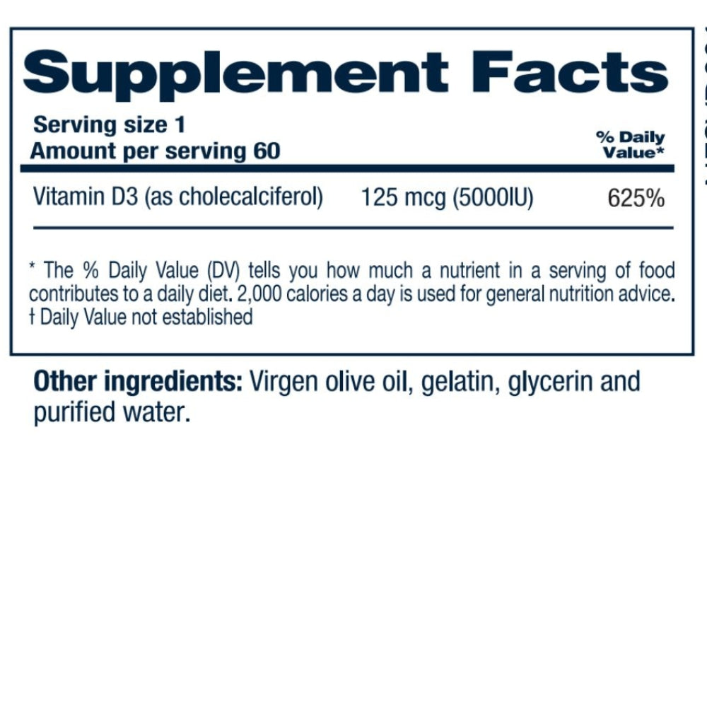 Vitamina D3 5000 IU 60soft / 60serv