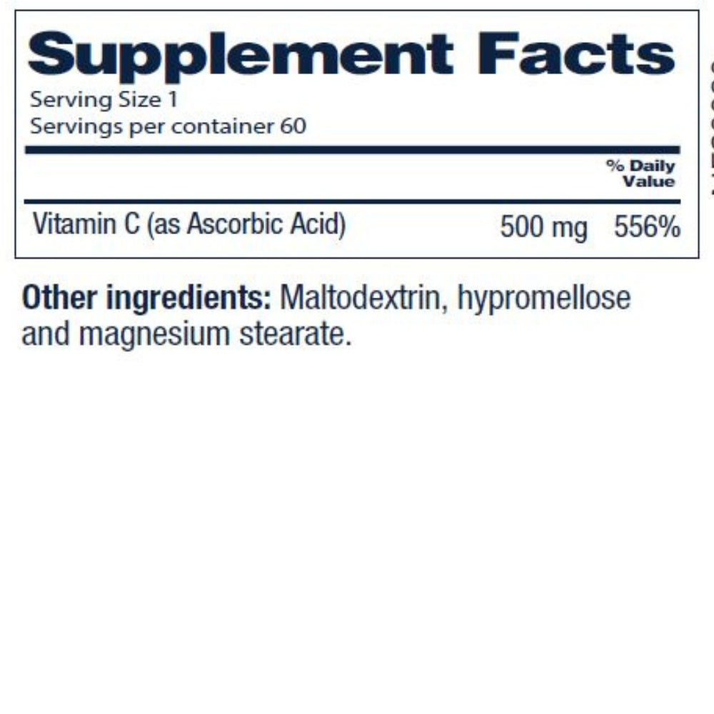 Vitamina C 500mg 60vcaps / 60serv